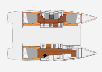 Floorplan of cabins and heads